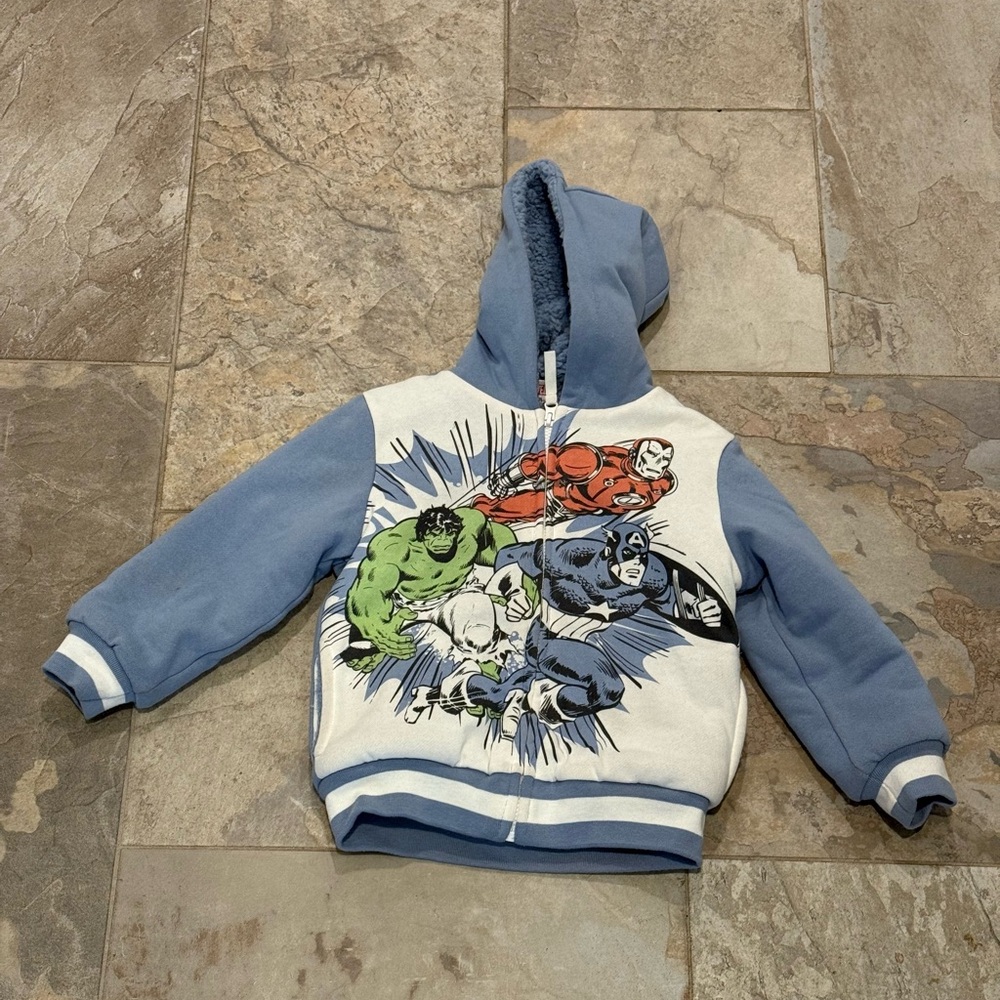 Marvel Kids Hoodie jacket - Blue and White size 5